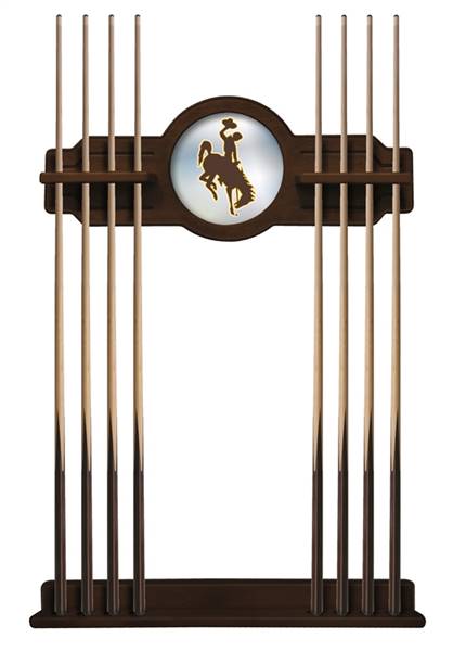 University of Wyoming Solid Wood Cue Rack with a Navajo Finish