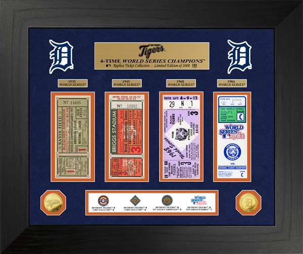 Detroit Tigers World Series Deluxe Gold Coin & Ticket Collection  