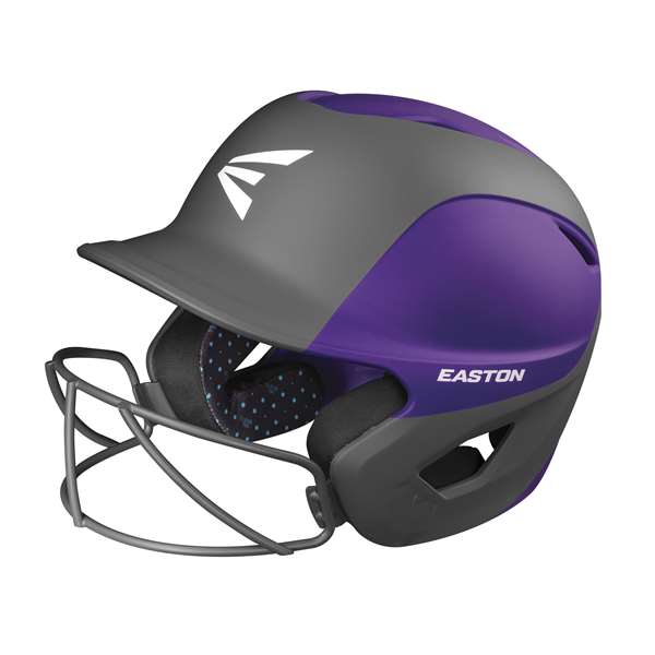 Easton 2-Tone Ghost Fastpitch Softball Batting Helmet With Softball Mask - Matte Purple/Charcoal - Large/X-Large  