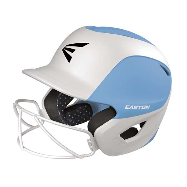 Easton 2-Tone Ghost Fastpitch Softball Batting Helmet With Softball Mask - Matte Carolina Blue/White - Large/X-Large