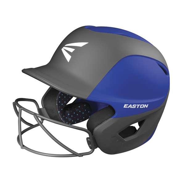 Easton 2-Tone Ghost Fastpitch Softball Batting Helmet With Softball Mask - Matte Royal/Charcoal - Medium/Large  