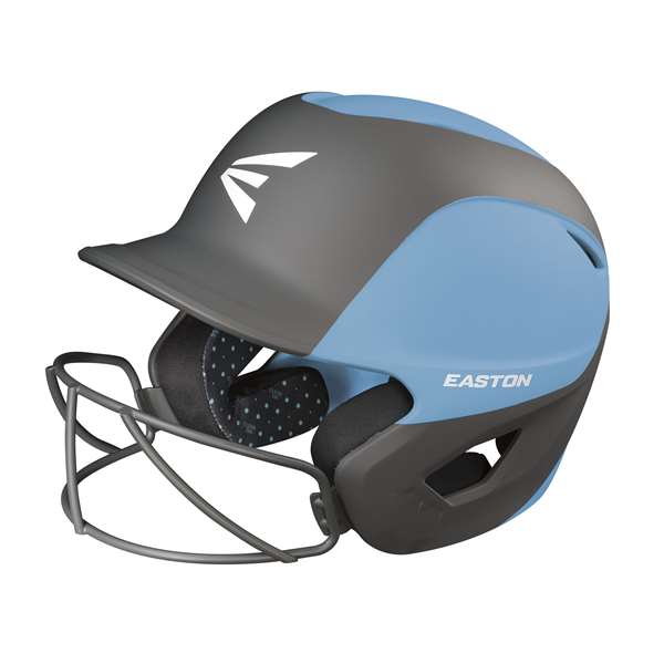 Easton 2-Tone Ghost Fastpitch Softball Batting Helmet With Softball Mask - Matte Carolina Blue/Charcoal - Medium/Large  