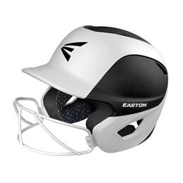 Easton 2-Tone Ghost Fastpitch Softball Batting Helmet With Softball Mask - Matte Black/White - Medium/Large  