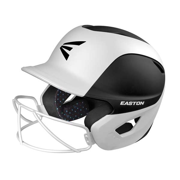 Easton 2-Tone Ghost Fastpitch Softball Batting Helmet With Softball Mask - Matte Black/White - Medium/Large  