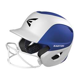 Easton 2-Tone Ghost Fastpitch Softball Batting Helmet With Softball Mask - Matte Royal/White - Tball/Small  