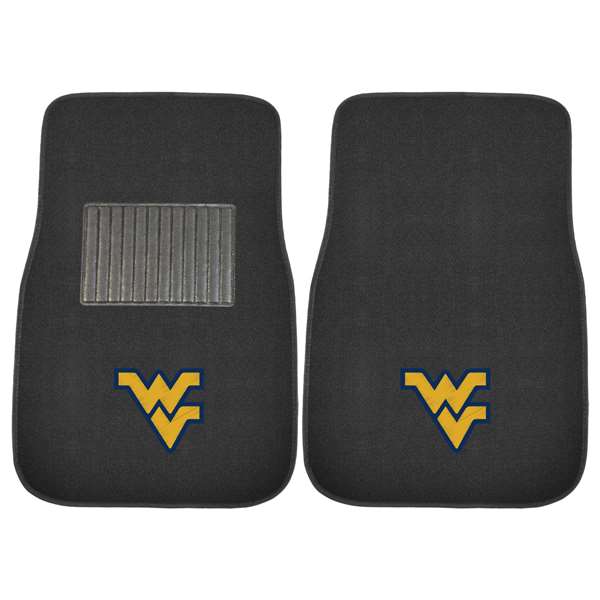 West Virginia University Mountaineers 2-pc Embroidered Car Mat Set