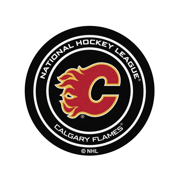 Calgary Flames Flames Puck Mat
