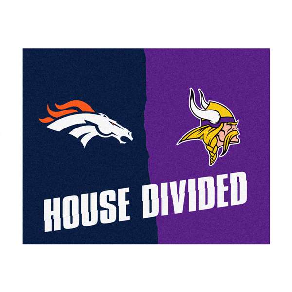 NFL House Divided - Broncos / Vikings House Divided House Divided Mat