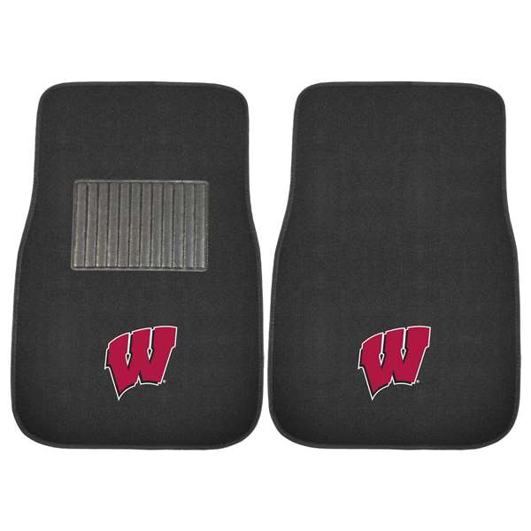 University of Wisconsin Badgers 2-pc Embroidered Car Mat Set
