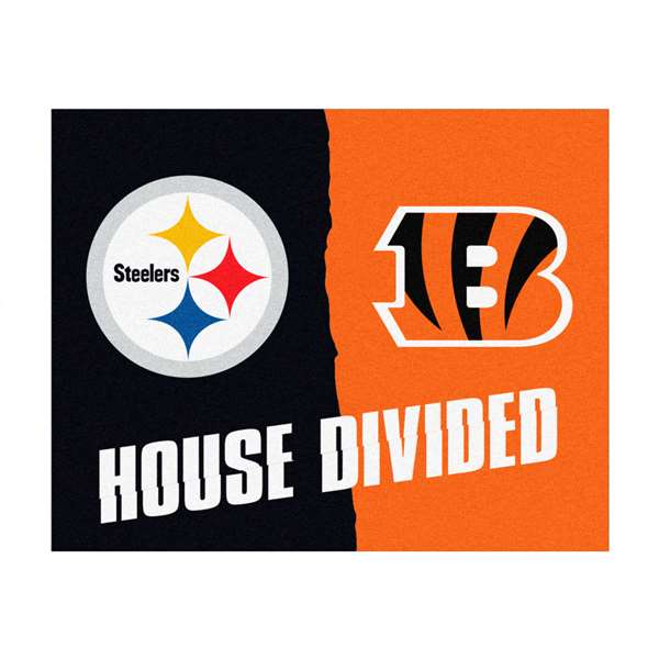 NFL House Divided - Steelers / Bengals House Divided House Divided Mat