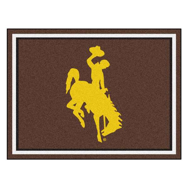 University of Wyoming 8x10 Rug Bucking Cowboy Logo