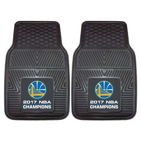 Golden State Warriors 2017 NBA Finals Champions Heavy Duty 2-Piece Vinyl Car Mats 17"x27"