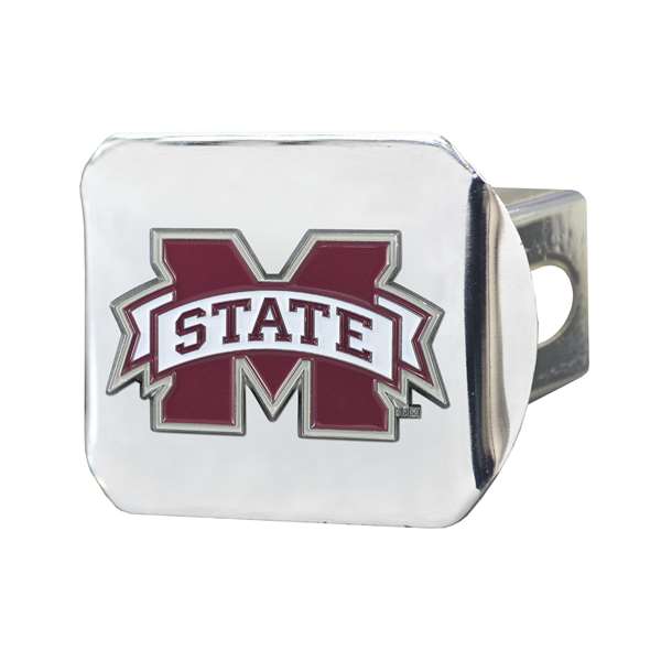 Mississippi State University Bulldogs Color Hitch Cover - Chrome
