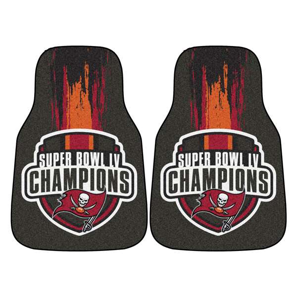 Tampa Bay Buccaneers Super Bowl LV 55 Champions 2-pc Carpet Car Mat Set 17"x27"