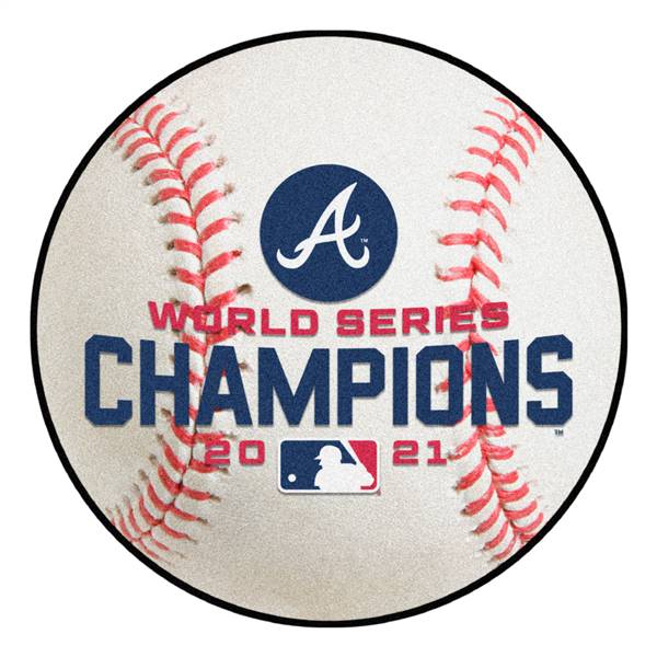 Atlanta Braves 2021 World Series Champions Baseball Mat 27 inch Diameter