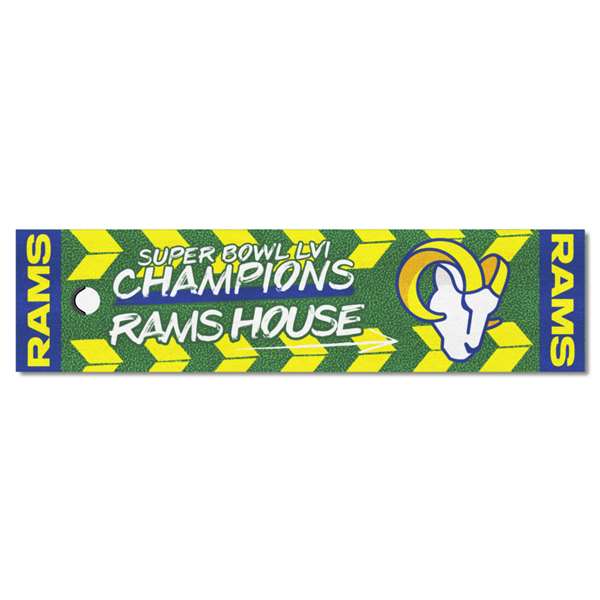 Los Angeles Rams Super Bowl LVI Champions Putting Green Mat 18x72 inches