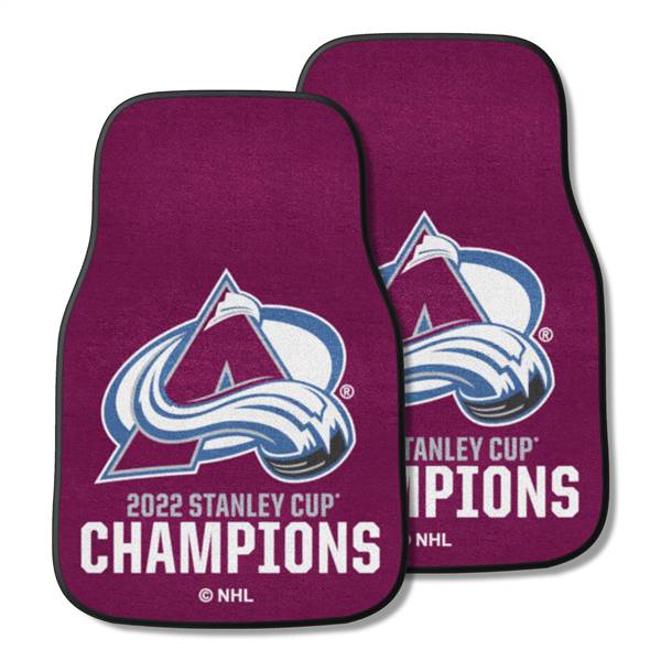 Colorado Hockey Avalanche 2022 Stanley Cup Champions 2-pc Carpet Car Mat Set