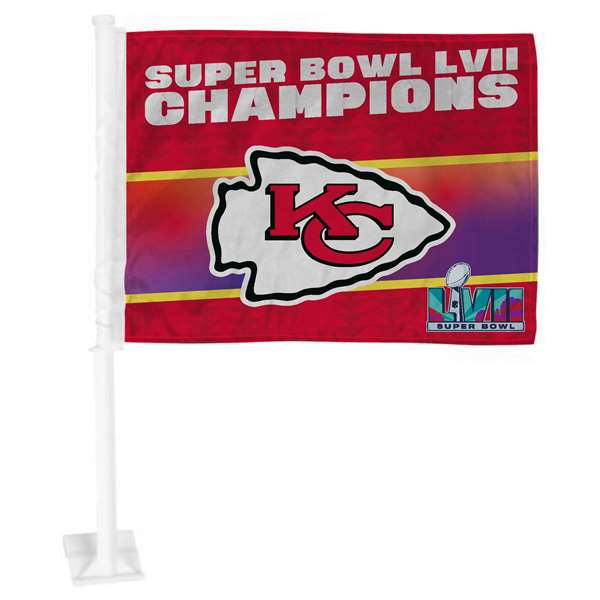 Kansas City Chiefs Super Bowl LVII Champions Car Flag Large 1pc 11" x 14"  