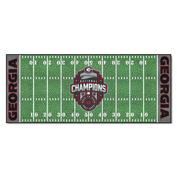 Georgia Bulldogs Football 2022-23 National Champions Football Field Runner 30x72 inches