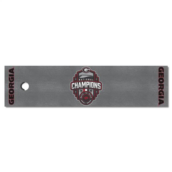 Georgia Bulldogs Football 2022-23 National Champions Putting Green Mat 18x72 inches