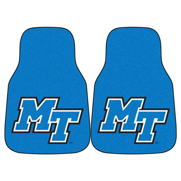 Middle Tennessee State University Blue Raiders 2-pc Carpet Car Mat Set