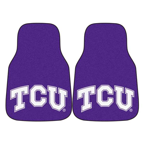 Texas Christian University Horned Frogs 2-pc Carpet Car Mat Set