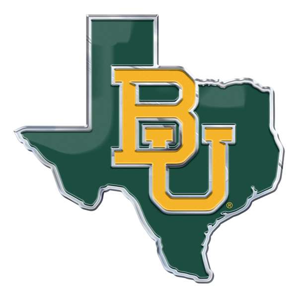 Baylor University Embossed State Emblem BU Logo / Shape of Texas