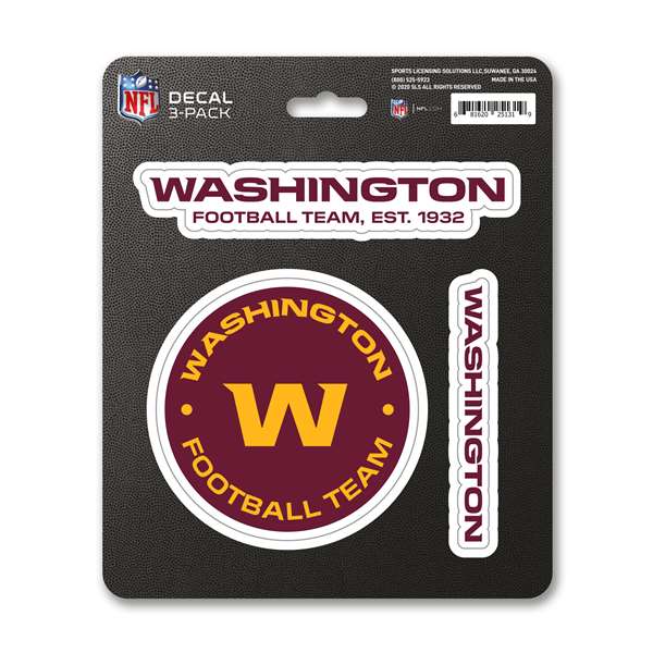 Washington Football Team Football Team Decal 3-pk