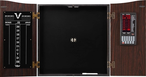 Viper Vault Deluxe Dartboard Cabinet with Integrated Pro Score  