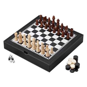 Mainstreet Classics Chess - Checkers - Backgammon with Chessmen Storage
