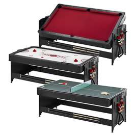 Fat Cat Original 3-in-1 Pockey Multi-Game Table Burgundy - 7ft  