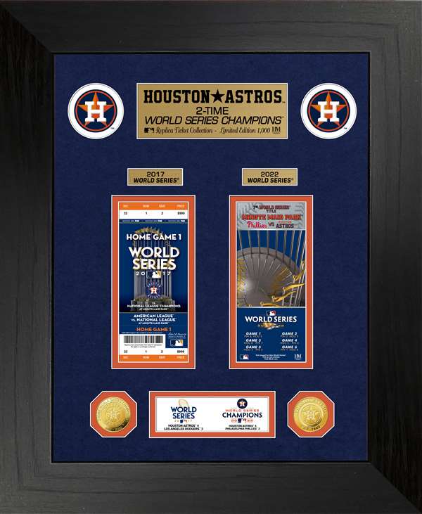 Houston Astros Deluxe  2-Time World Series Champions Gold Coin & Ticket Collection  