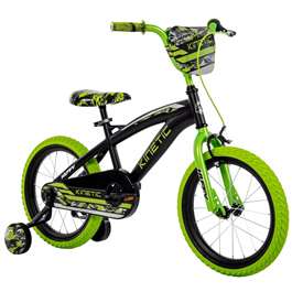 Huffy Kinetic 16" Kids' Bike - Matte Black/Lime Green
