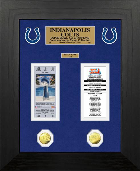 Indianapolis Colts Super Bowl Champions Deluxe Gold Coin & Ticket Collection  