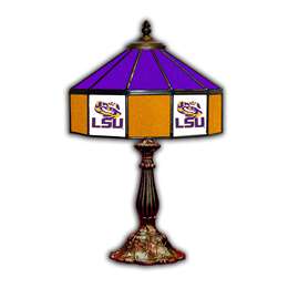 Louisiana State University 21 Inch Glass Table Lamp