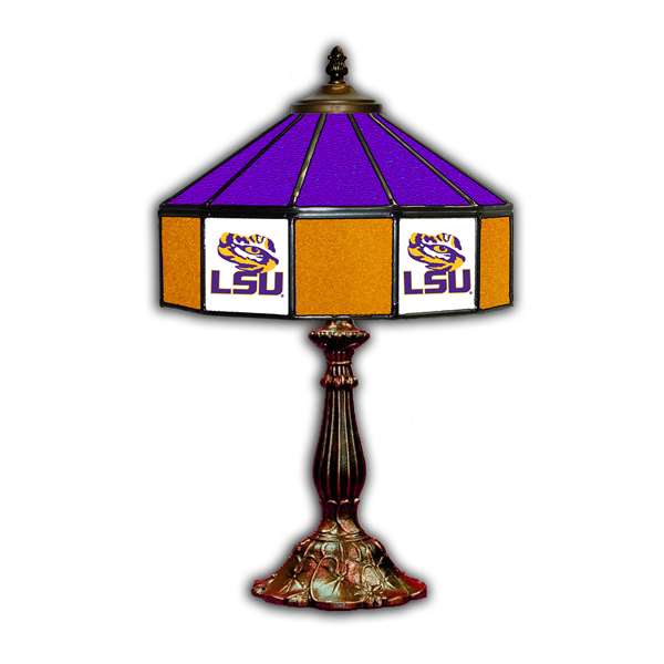 Louisiana State University 21 Inch Glass Table Lamp