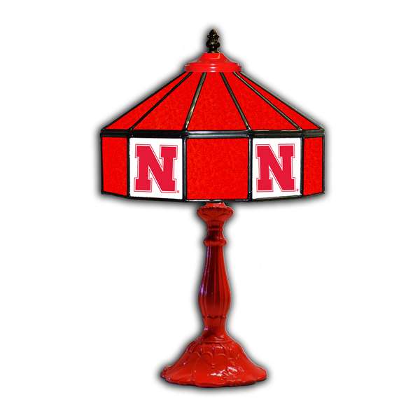 University Of Nebraska 21 Inch Glass Lamp
