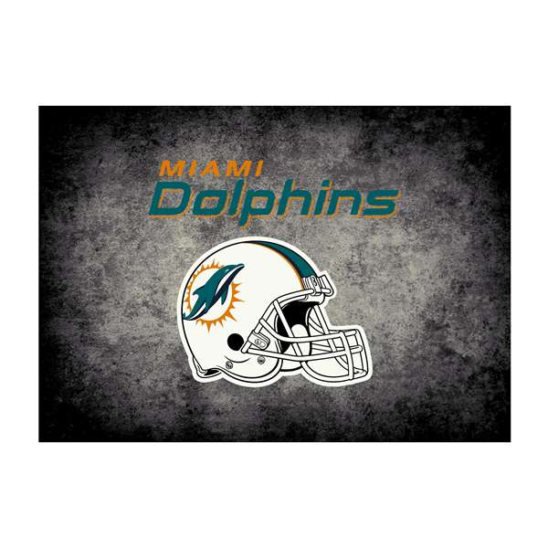 Miami Dolphins 6x8 Distressed Rug