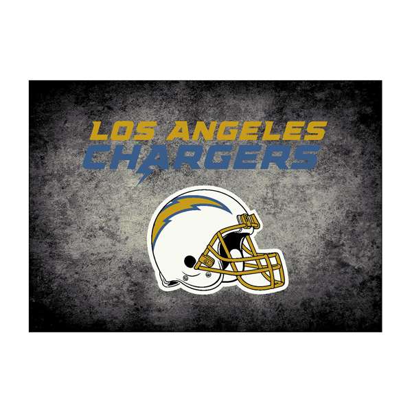 Los Angeles Chargers 8x11 Distressed Rug
