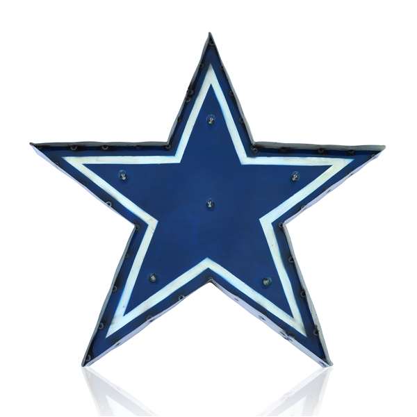 Dallas Cowboys Logo Lighted Recycled Metal Sign