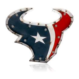 Houston Texans  Logo Lighted Recycled Metal Sign