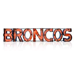 Denver Broncos Lighted Recycled Metal Sign