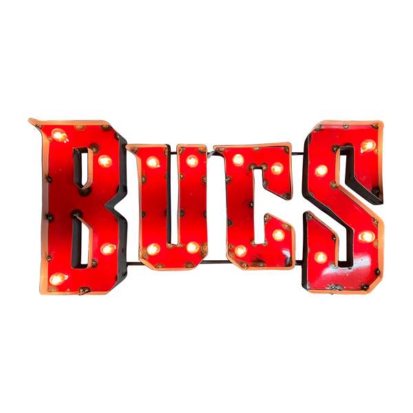 Tampa Bay Buccaneers Lighted Recycled Metal Sign