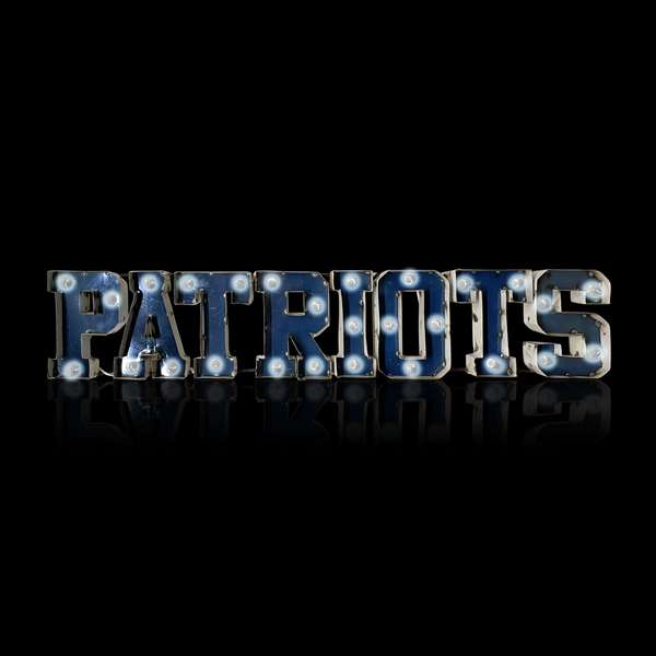 New England Patriots Lighted Recycled Metal Sign