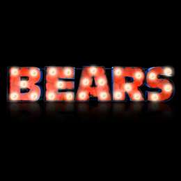 Chicago Bears Lighted Recycled Metal Sign