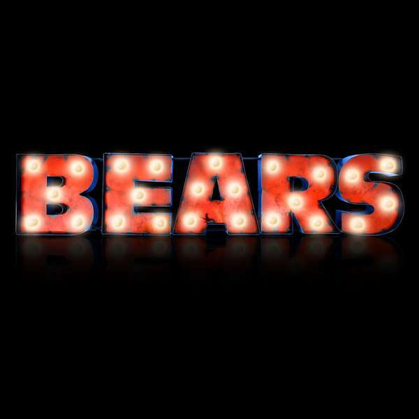 Chicago Bears Lighted Recycled Metal Sign