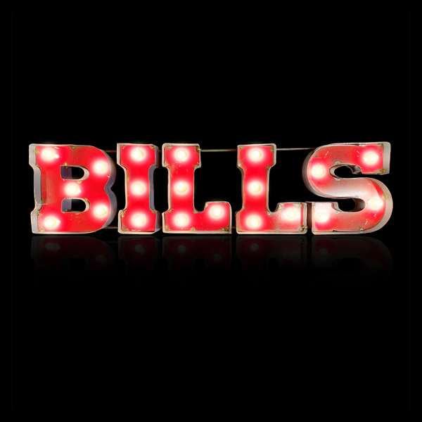 Buffalo Bills Lighted Recycled Metal Sign