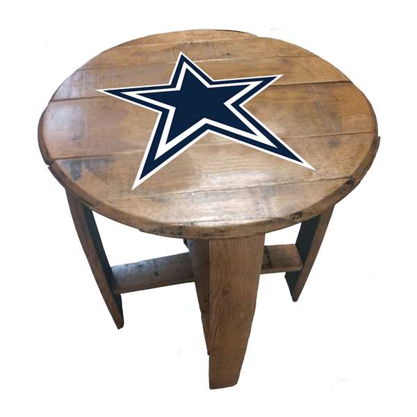 Dallas Cowboys Oak Barrel Table