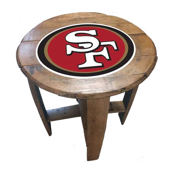 San Francisco 49ers Oak Barrel Table
