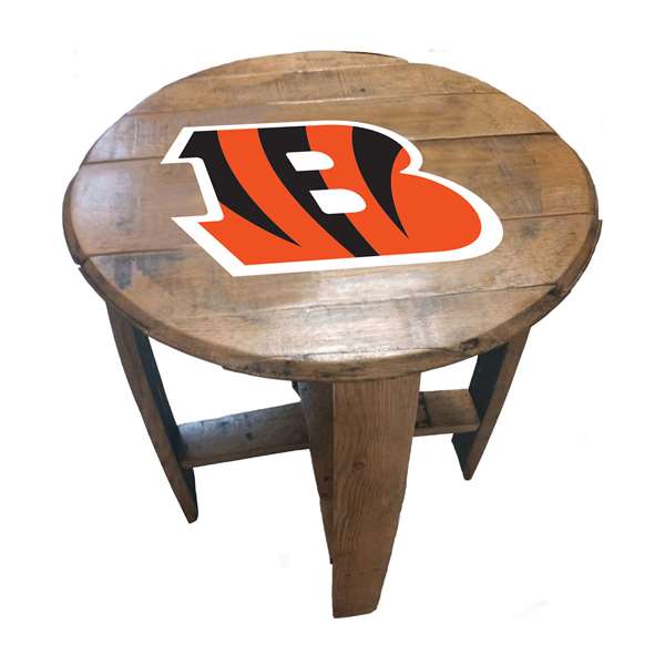 Cincinnati Bengals Oak Barrel Table